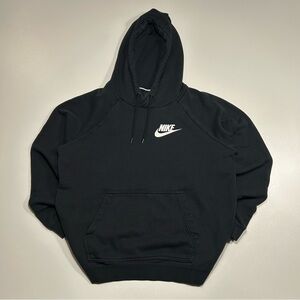 Nike Sportswear Club Fleece Pullover Hoodie Black White Futura Logo Men’s Size M